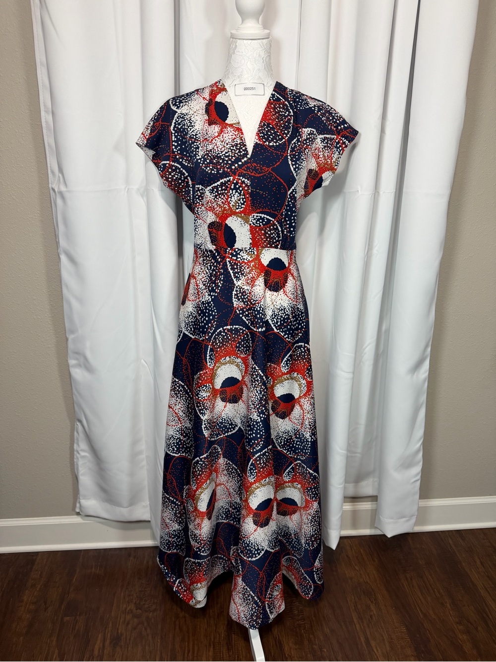 Tori Richard Honolulu Maxi Dress Size 10 Made USA Abstract Floral Vintage